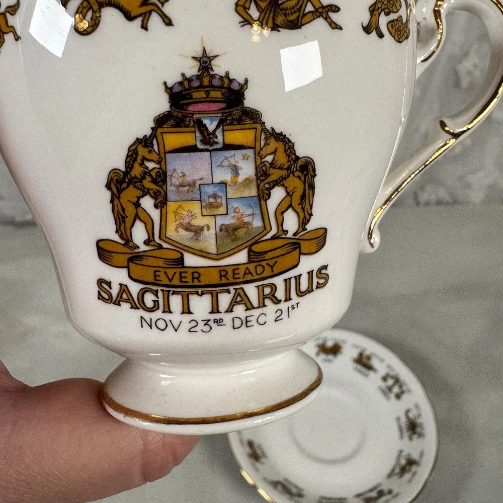Signs of the Zodiac Regal‎ Bone China Sagittarius Cup and Saucer Made in England
